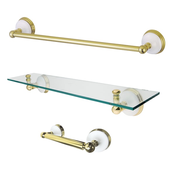 Kingston Brass Victorian 3-Piece Bathroom Hardware, Polished Brass BAK111289PB - main